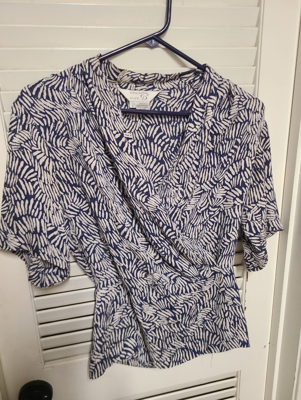 Doncaster Silks Abstract Print 100% Silk Wrap Top